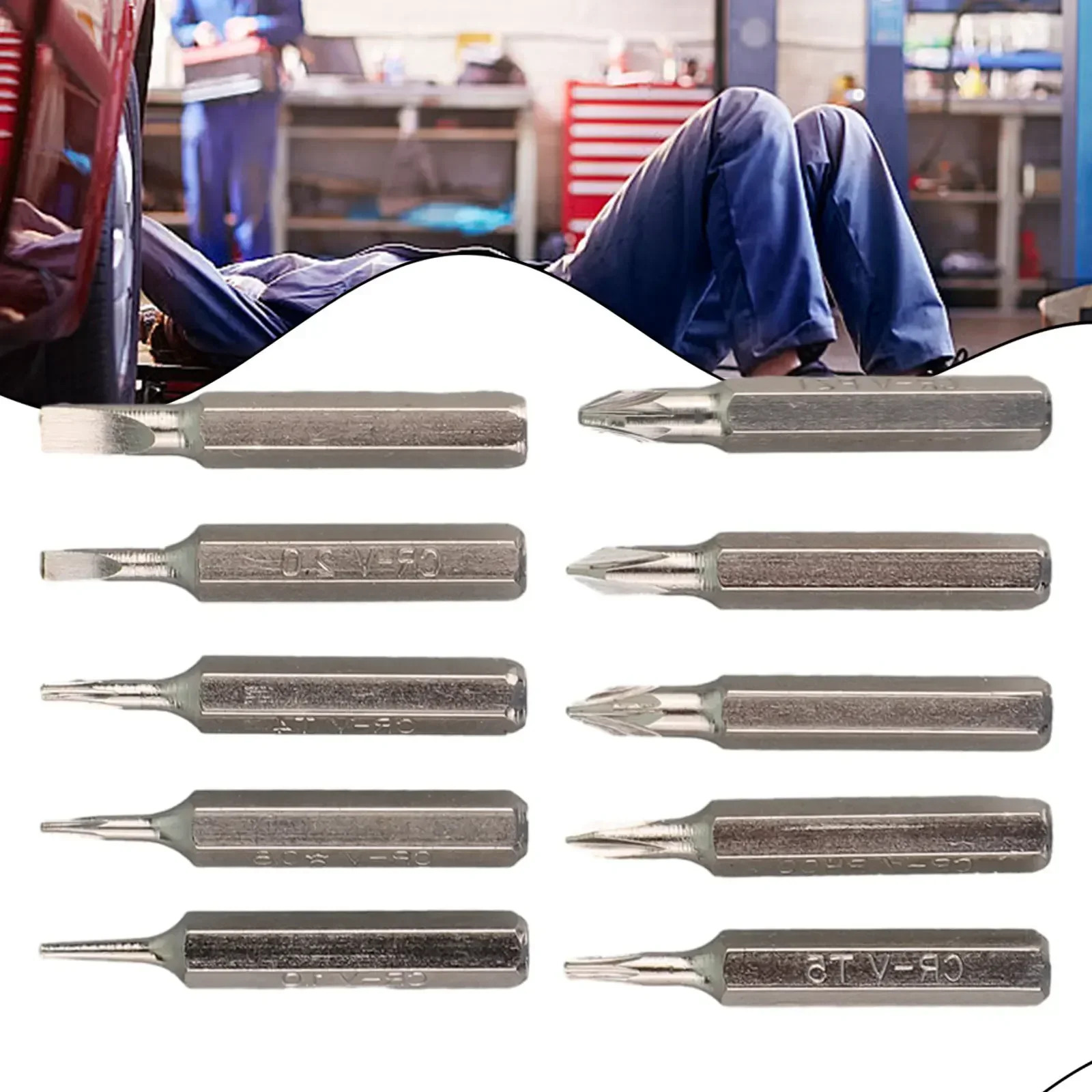 10pcs Screwdriver Bits 4mm Shank 28mm Torx Slotted Cross Head PH00/PH0/PZ1/PZ0/SL3/SL2/SL1/T5/T4 Driver Bit Manual Tool Parts