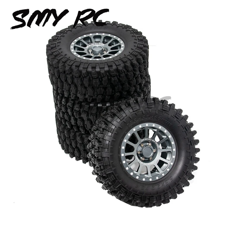 

For 1/8 YK 4082/4083 Km 2/3/4/5 Rhinoceros to Simulate Climbing Car 2.6-Inch Metal Wheel Hub and Rubber Tire Skin A,B