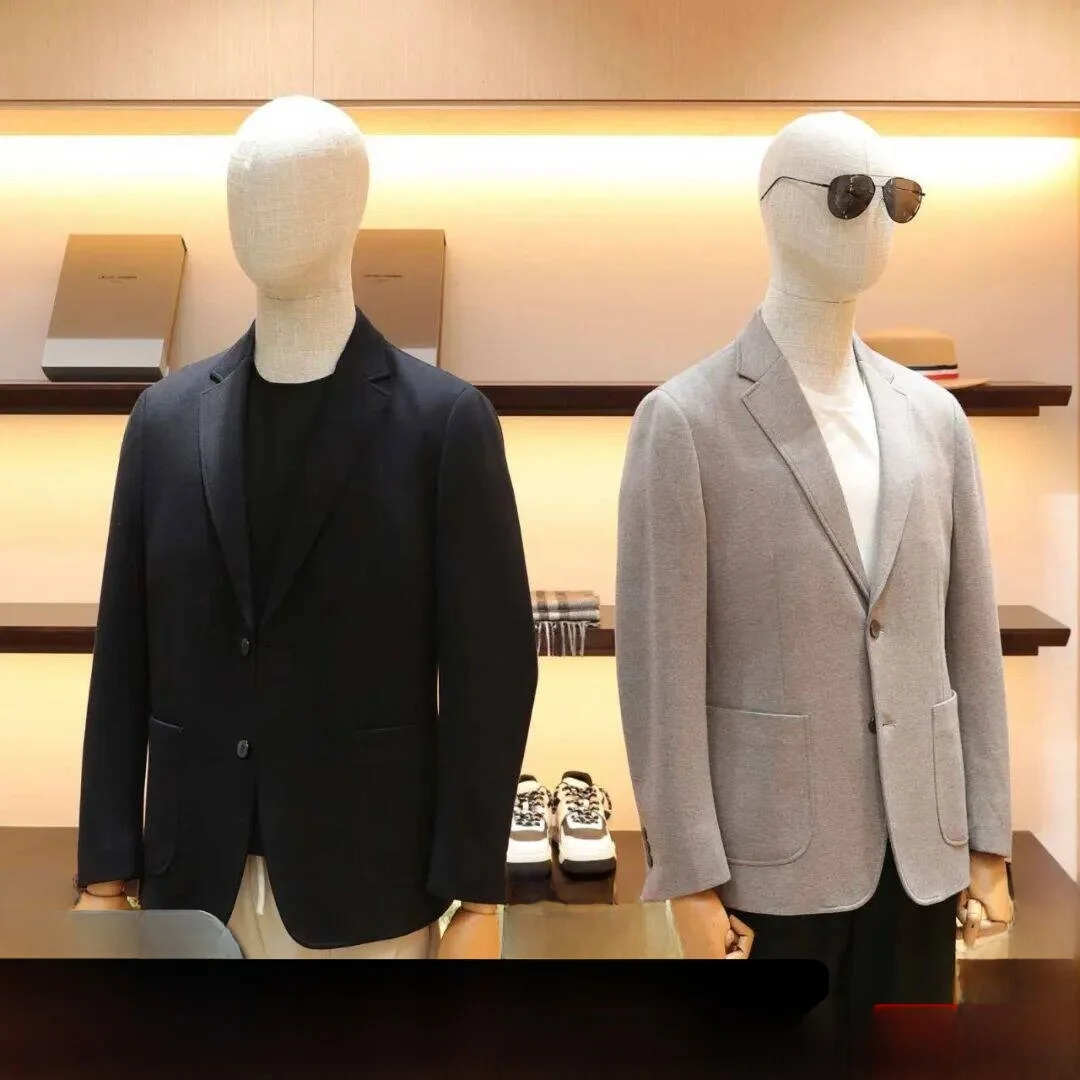 

Knitted Woolen Men's Suit Jacket New Spring Autumn Fashion Standard Fit Casual Two Button Long Sleeve Youth Trend
