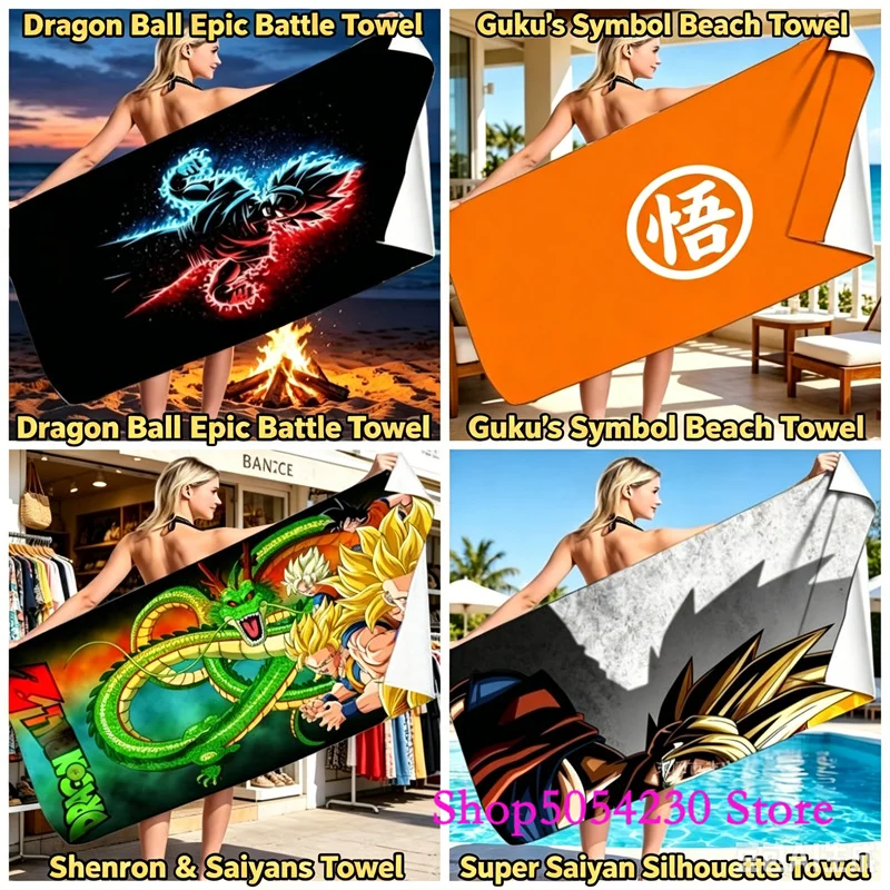 

Dragon Ball Z Son Goku Bath Blanket Beach Towel - Soft Quick Dry Rectangle Shaped Mascot for Swimming Pool Gym Sports