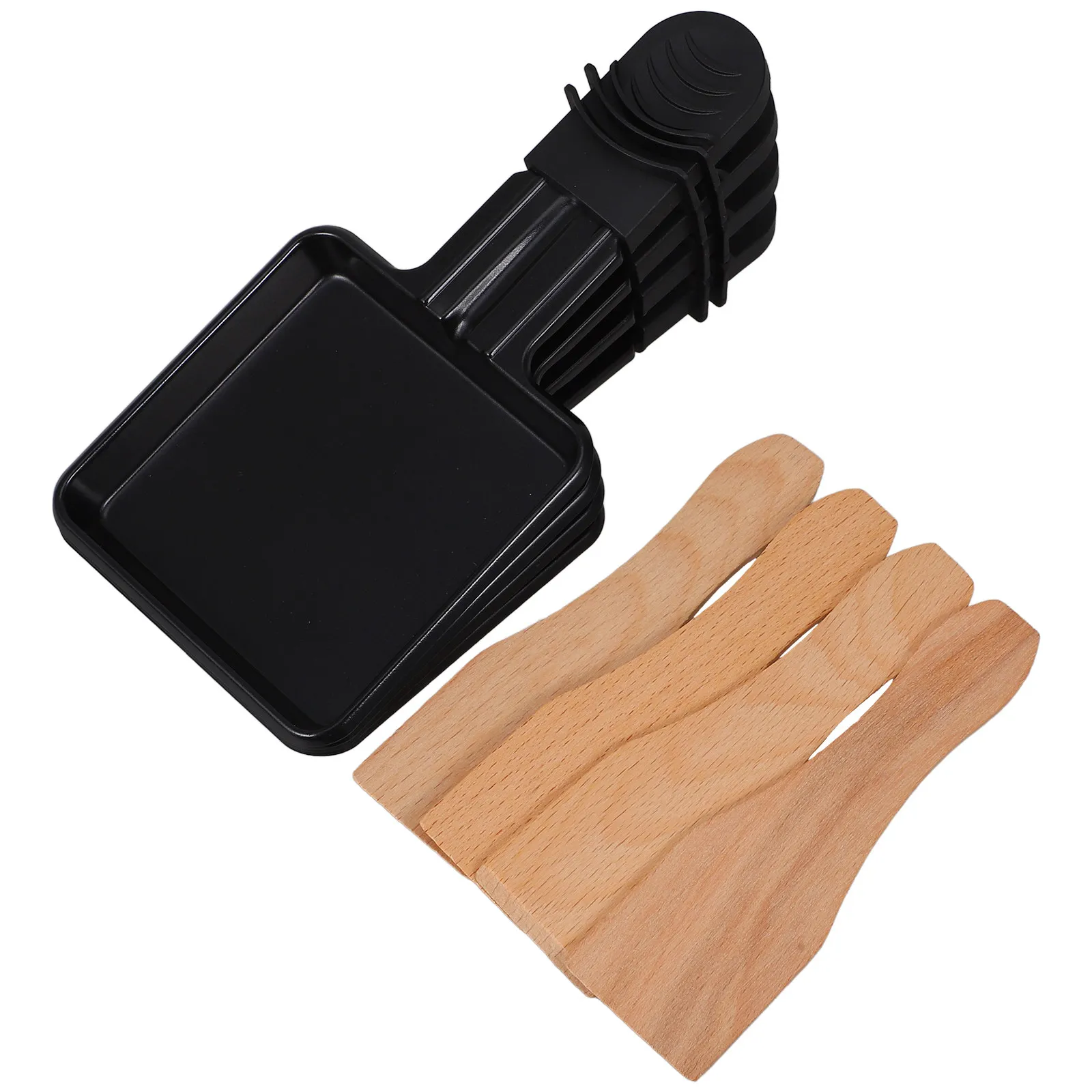 4Sets Mini Raclette Grill Pan Non-Stick Cheese Melting Tray for Oven Grilling Family Gatherings Portable Electric Raclette Grill