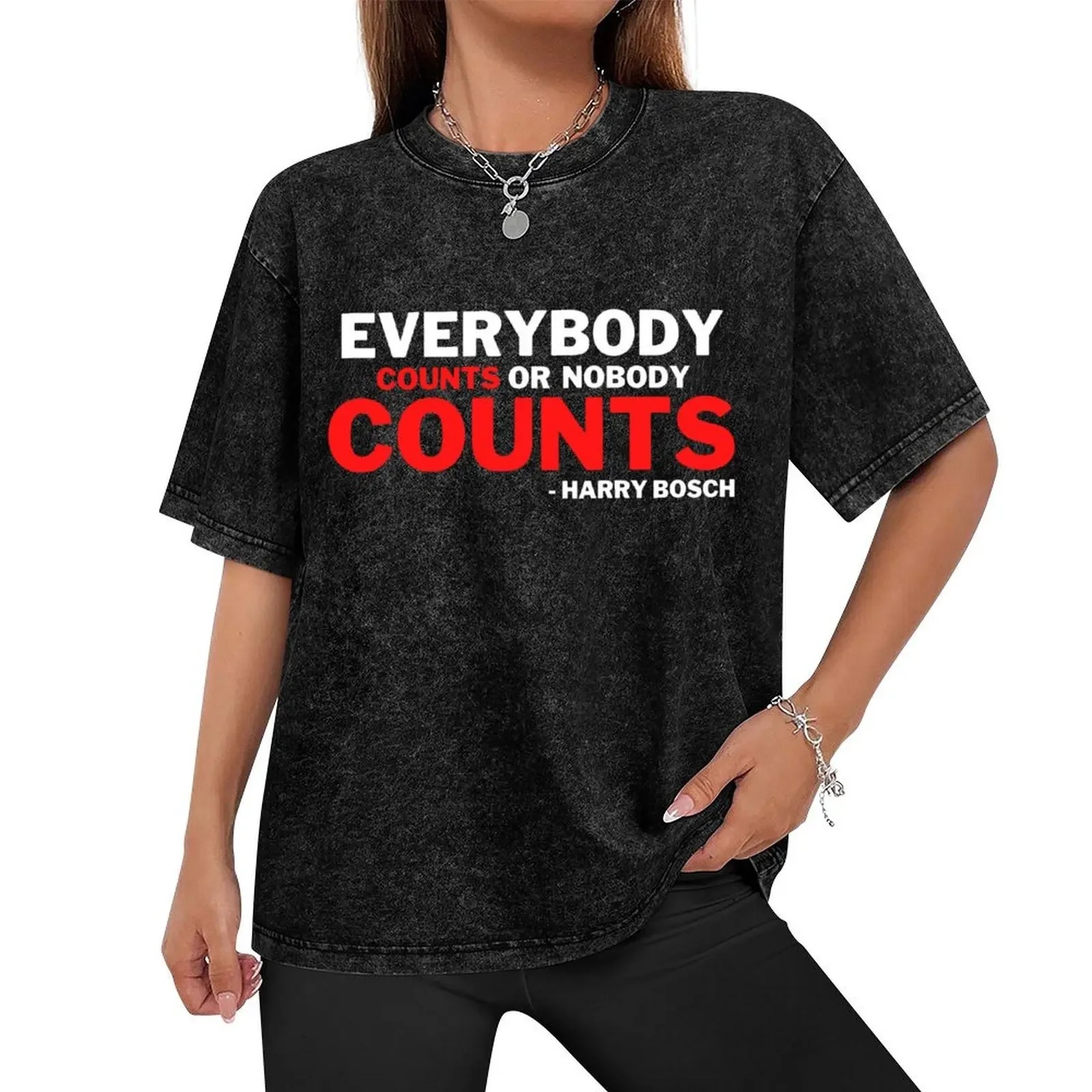 Everybody Counts Or Nobody Counts T-Shirt anime t shirts Blouse anime stuff compression shirt men