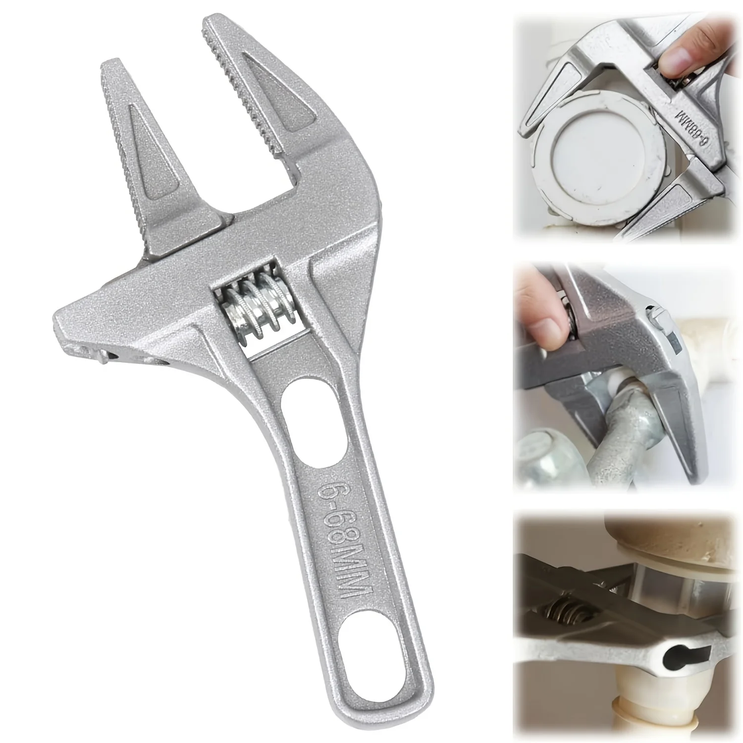 Adjustable Spanner Wrench 6-68mm Open-End Wide Jaw Spanners Wrenches Ultra-Thin Shifting Spanner Shank Plumber Bathroom Tool