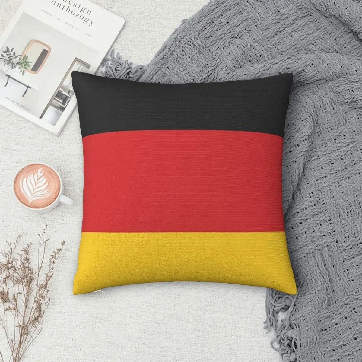 Deutschland-Flagge, deutscher patriotischer quadratischer Kissenbezug, Kissenbezug, Überwurf-Kissenbezug für Zuhause, Schlafzimmer, Auto