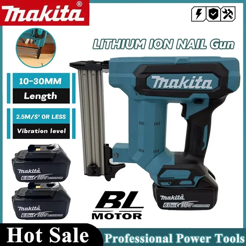 Makita F30 Straight Nails Staple Gun Rechargeable Electric Nailer Woodworking Construction Compatible With 18V Lithium Battery