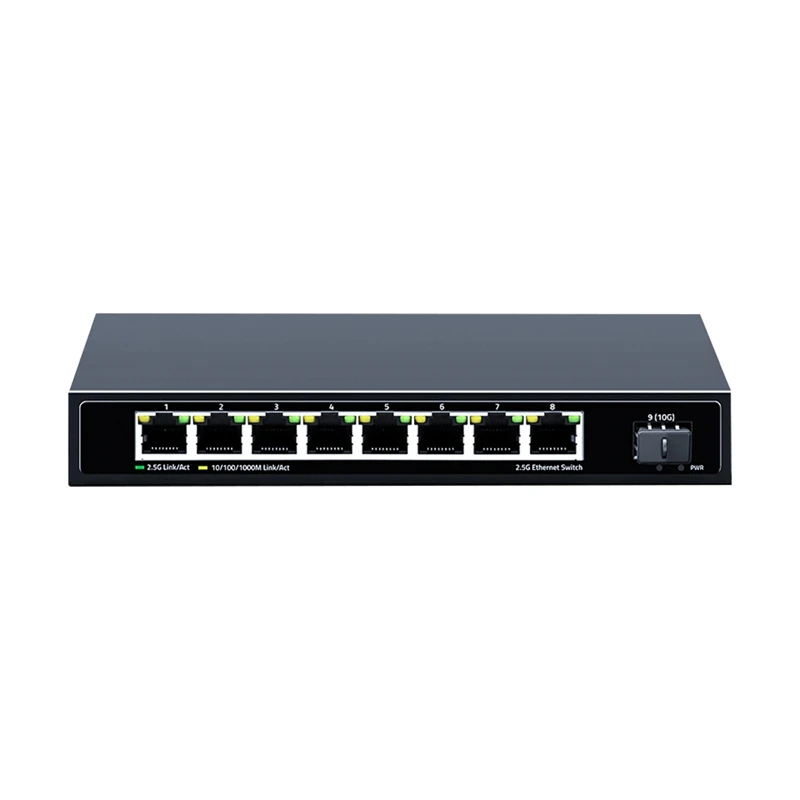 

8 Port 2.5G Ethernet Switch 10 Gigabit Uplink Plug And Play Hub Internet Splitter Fanless Network Switch