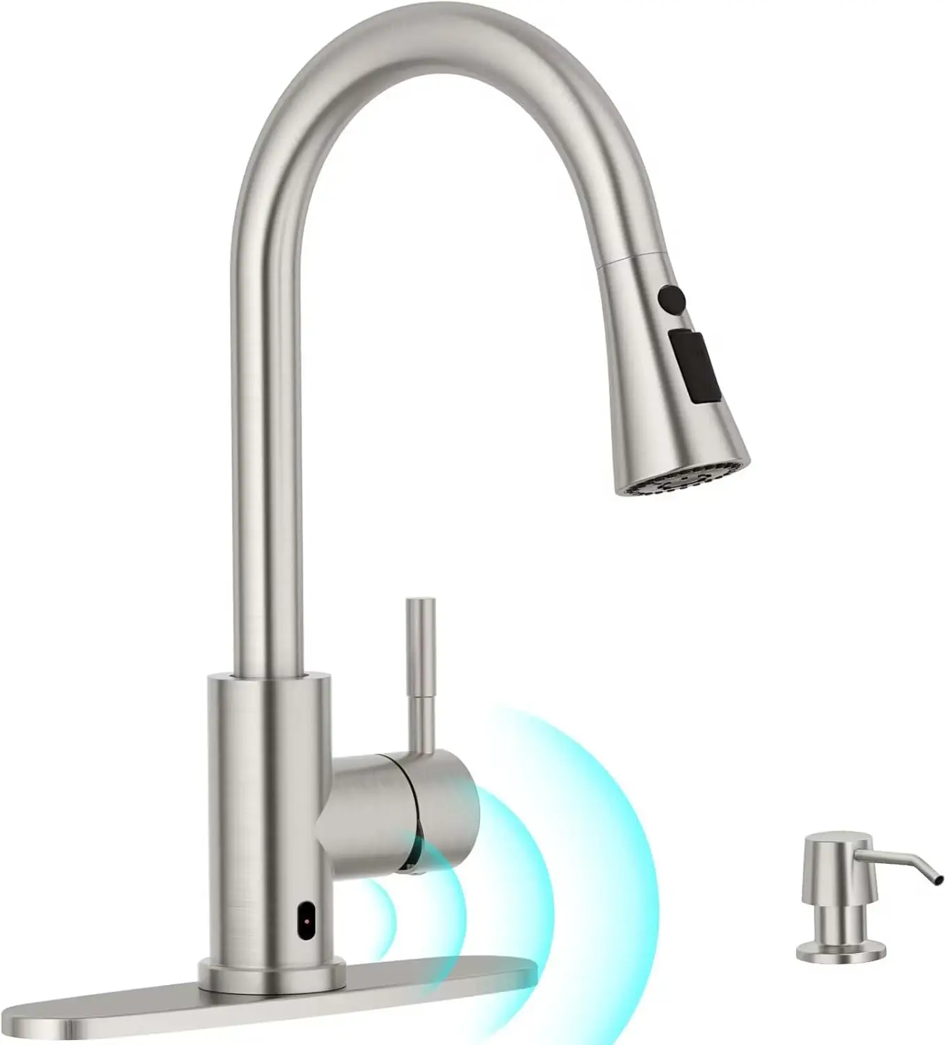 

Touchless Kitchen Faucet, Motion Sensor Kitchen Sink Faucet with Pull Down ABS Sprayer 3 Modes, Activated Hands Free Faucets