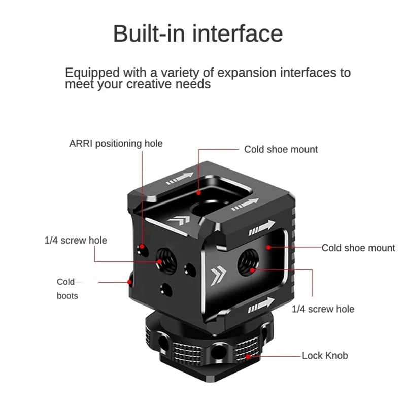 Bnvn-triple adaptor dudukan sepatu, dudukan braket cahaya pengisi mikrofon dasar Monitor Arri 1/4 lubang panas untuk kamera SLR