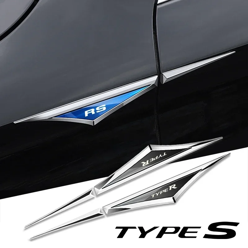 

2pcs 3d alloy car stickers car accsesories accessory for Honda typer types civic 4d 10th gen 8th gen