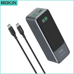 MOKiN 140W Power Bank 24000mAh Portable Fast Charging Powerbank For iPhone Laptops Type C Qucik Charge External Battery Charger