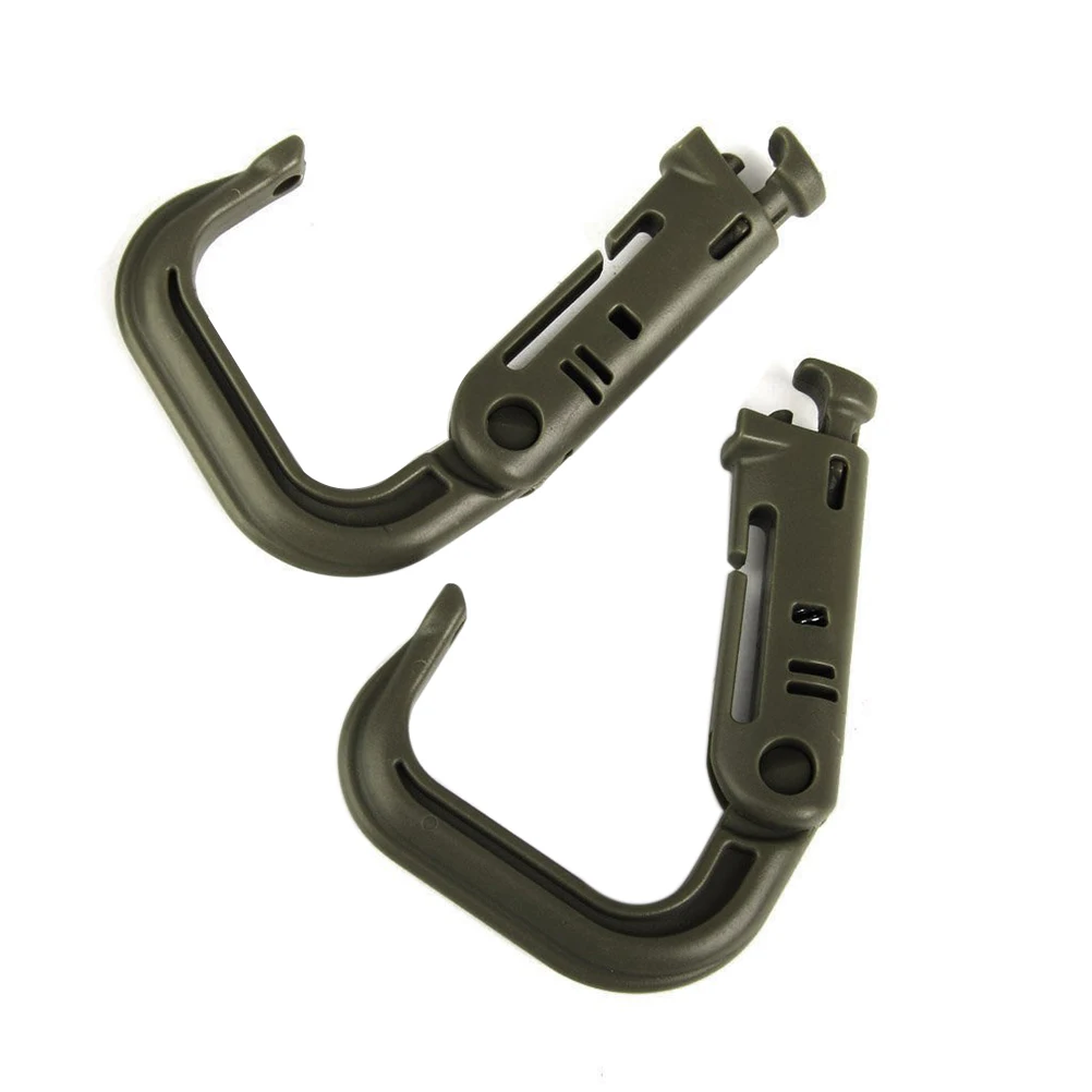 10pcs D-Ring Buckle Locking Tan Webbing Multipurpose Grimloc Safety Buckles Springs Camping Hiking Hunting Outdoor Lightweight
