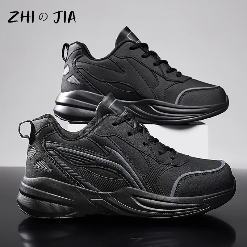 Autumn Winter Leisure Sneaker Men's Extra Large Running Shoes Fashion Anti slip Wear Resistant Leather Mountaineering Footwear