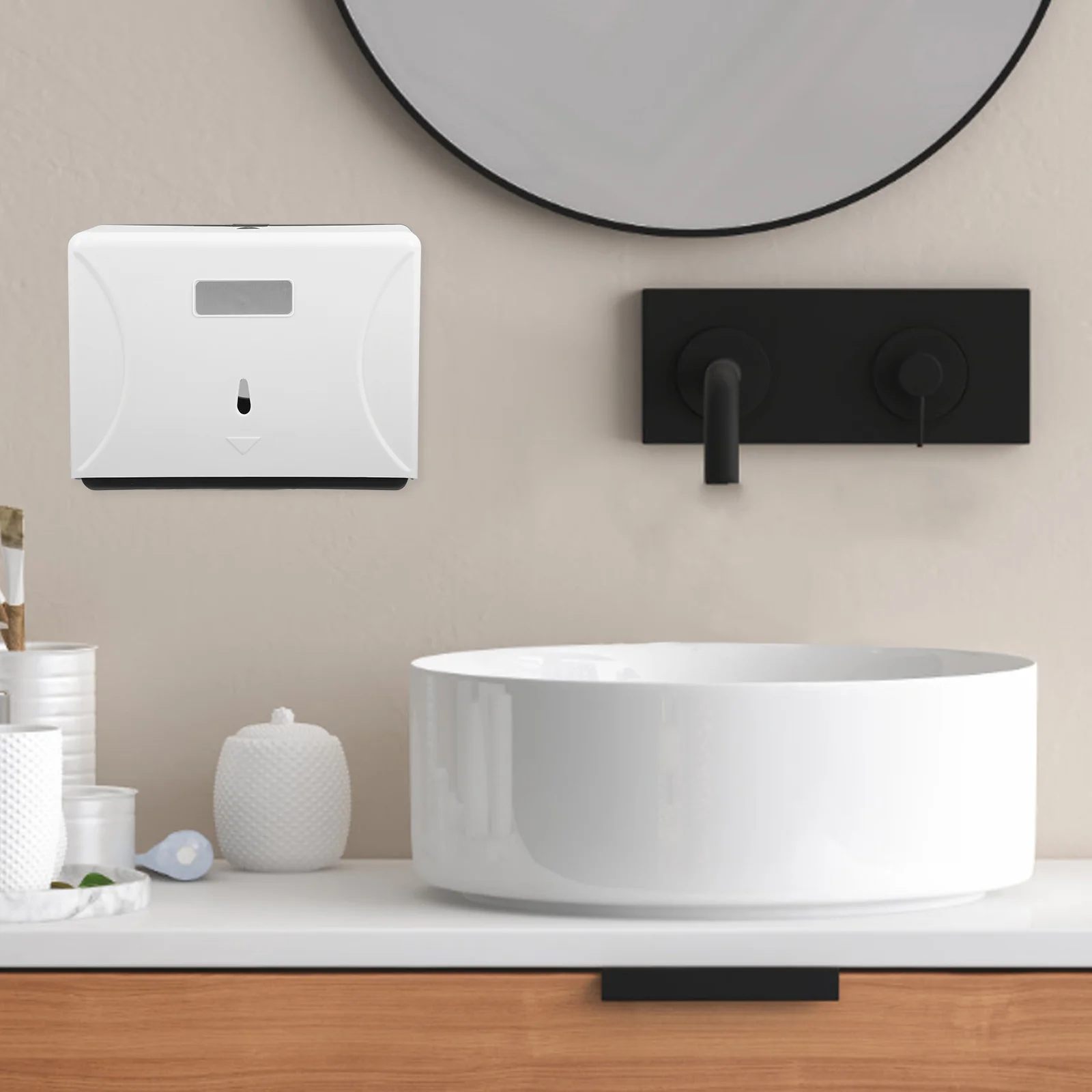 

Mount Paper Towel Dispenser Multiple Colors Bathroom Kitchen Easy Clean Maintain Large Capacity Decor