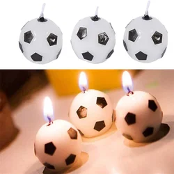 Velas de pastel de fútbol para fiesta de cumpleaños de niños, suministros de fiesta de fútbol, regalo de juguete, 6 piezas