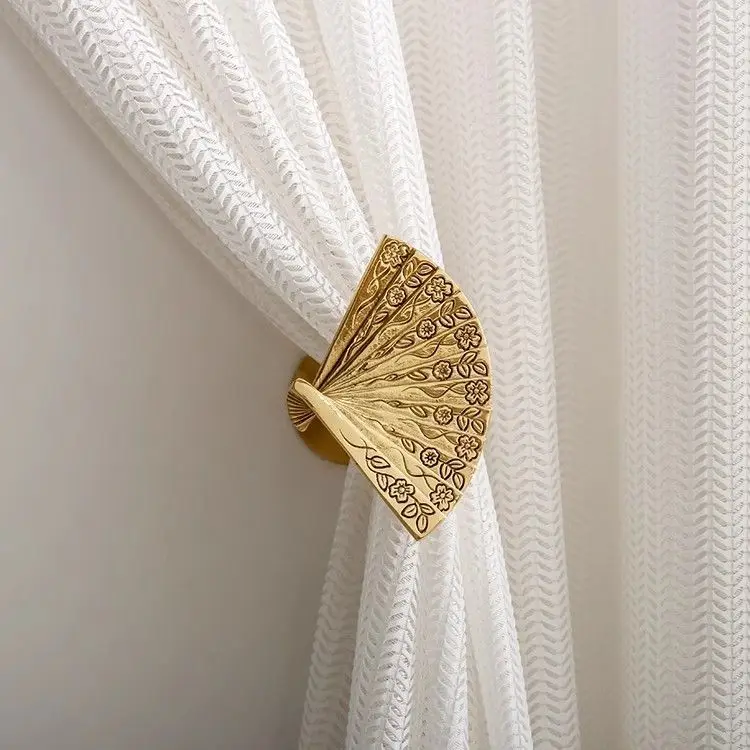 Nordic, brass, no punching, curtain hook, creative American light luxury, gold art curtain file