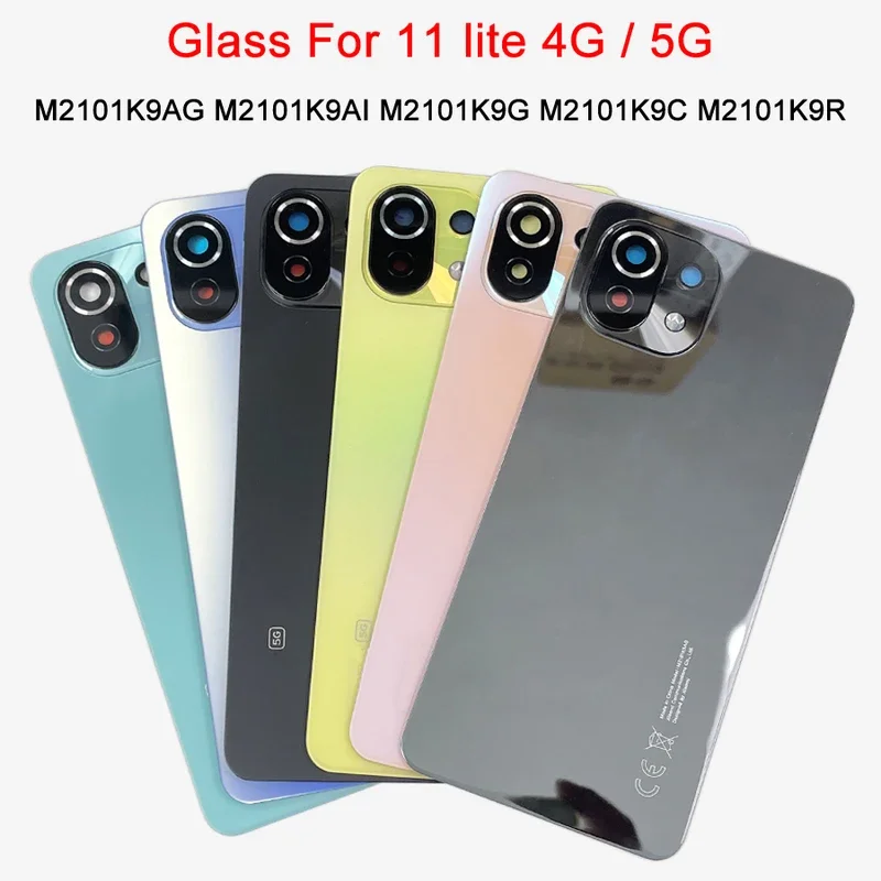 Back Cover For Xiaomi Mi 11 Lite  Battery Cover Housing  Cases Mi11 Youth NE 5G With Camera Lens Replacement