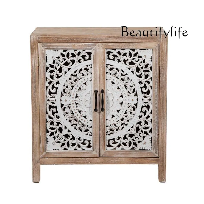 

Entrance hall pastoral old entrance table Japanese-style household simple decorative cabinet