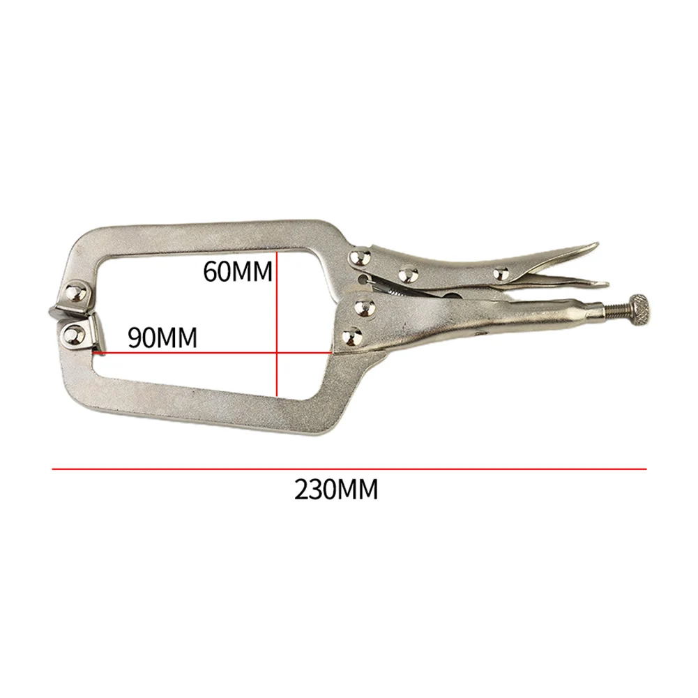

9Inch C-Clamp Weld Clip Fix Plier Locator Woodwork Fix Plier Pincer Tong Tenon Grip Vise Swivel Pad Locator Alloy Hand Tools