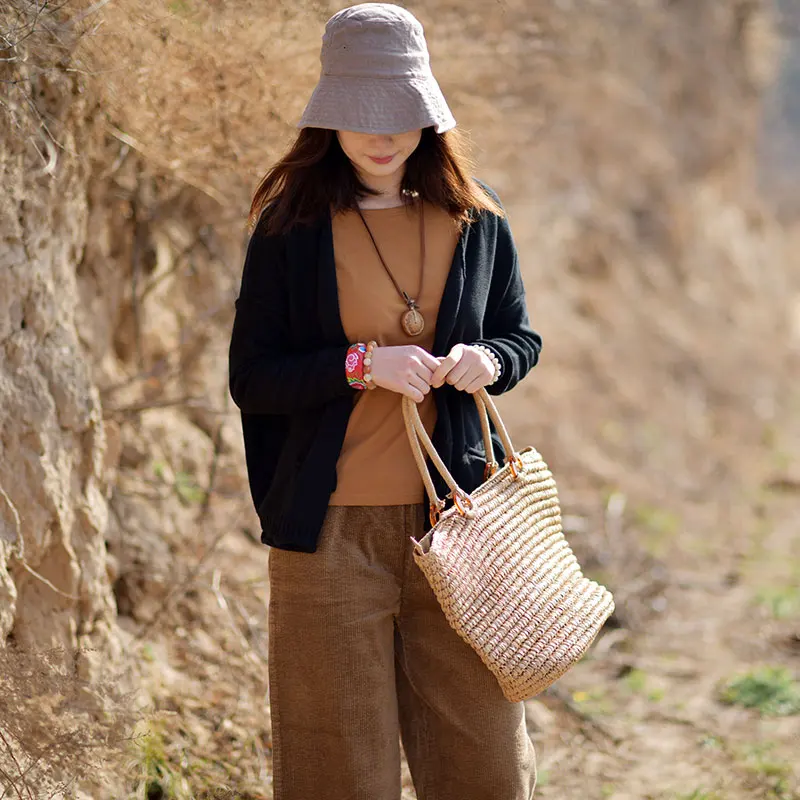 

Весенне-осенний женский вязаный кардиган большого размера, повседневный, свободный, из хлопковой пряжи, открытый, в стиле арт-деко, верхняя одежда