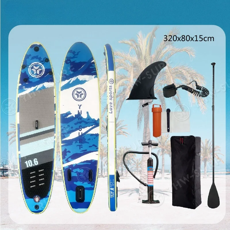 

Factory Wholesale PVC/EVA/Drop Stitch Inflatable Stand Paddle Board Complete Water Sports Accessories Including Pump Fin Surfing