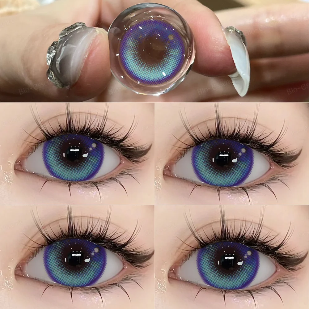 Bio-essense 2 Stück blaue Kontaktlinsen für Augen, natürliche farbige Kontaktlinsen mit blauen Augen, koreanische Kontaktlinsen, jährliche grüne Pupille – Detail 19