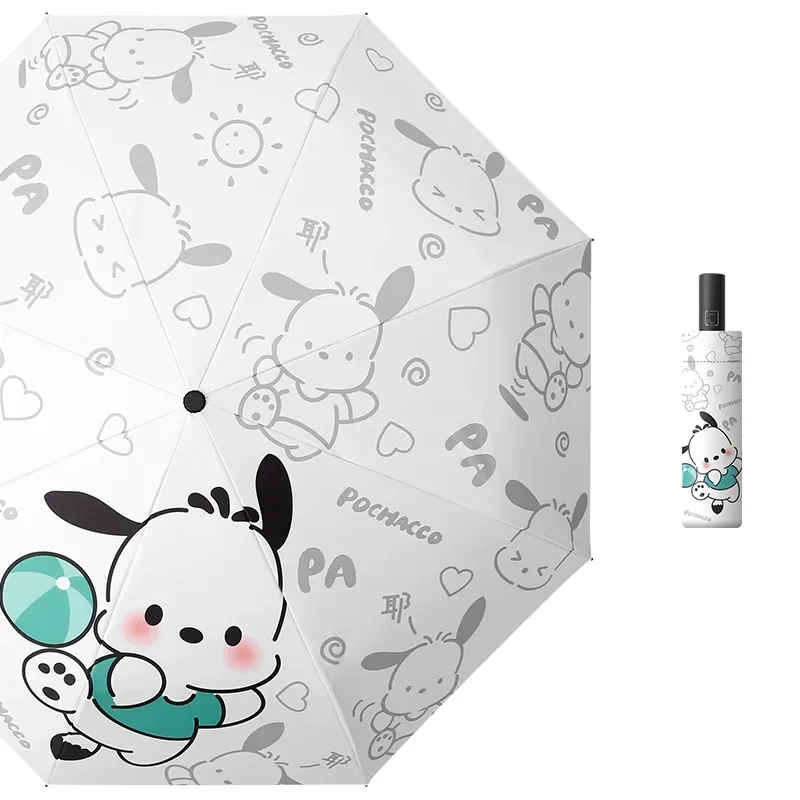 Sanrio Melody Yu-paraguas canela para niños, serie de paraguas inverso con mango largo, seguridad automática, antirebond, protección solar duradera y bonita