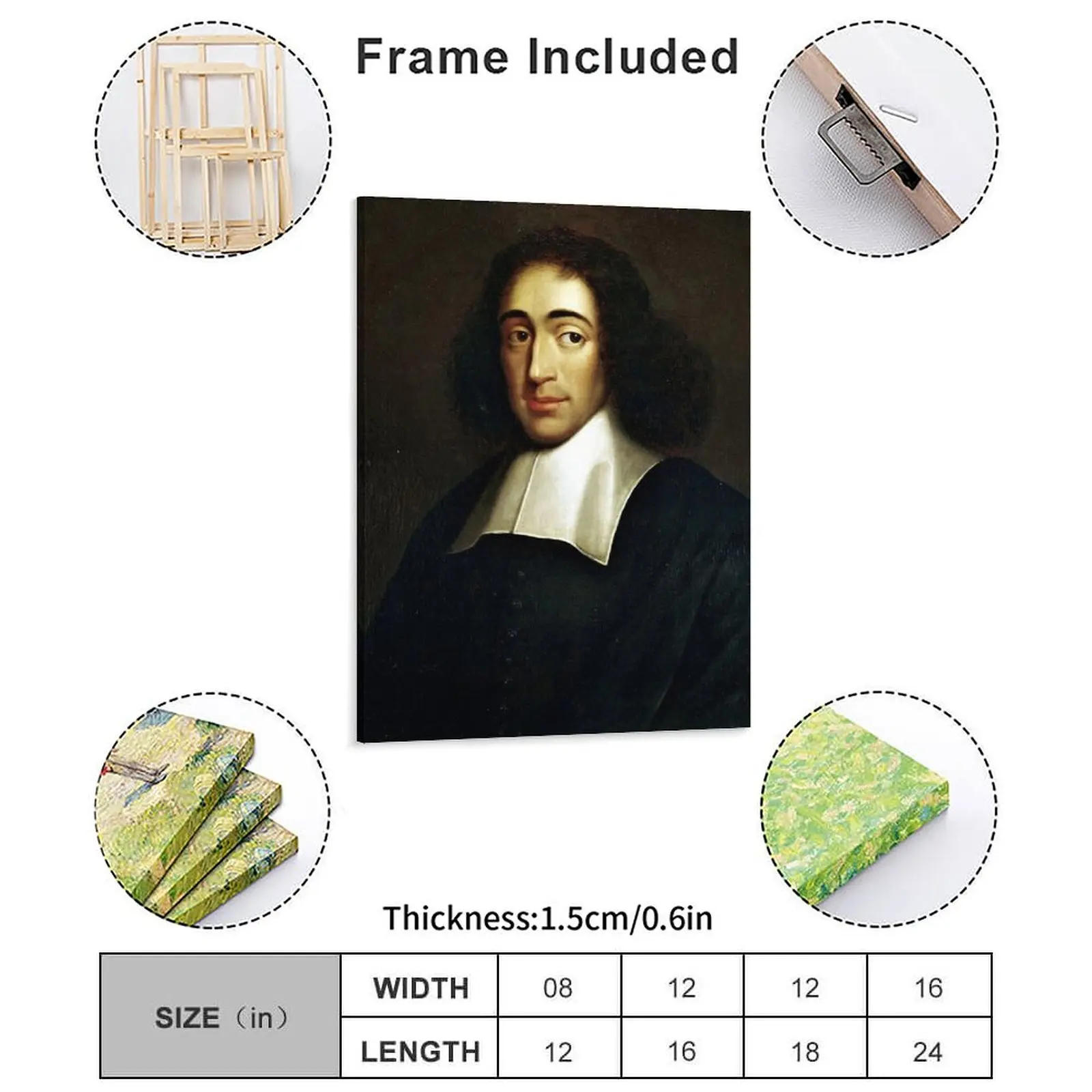 Baruch Spinoza Canvas Paintings Bar Cinema Print Design Create Framed Wall Painting