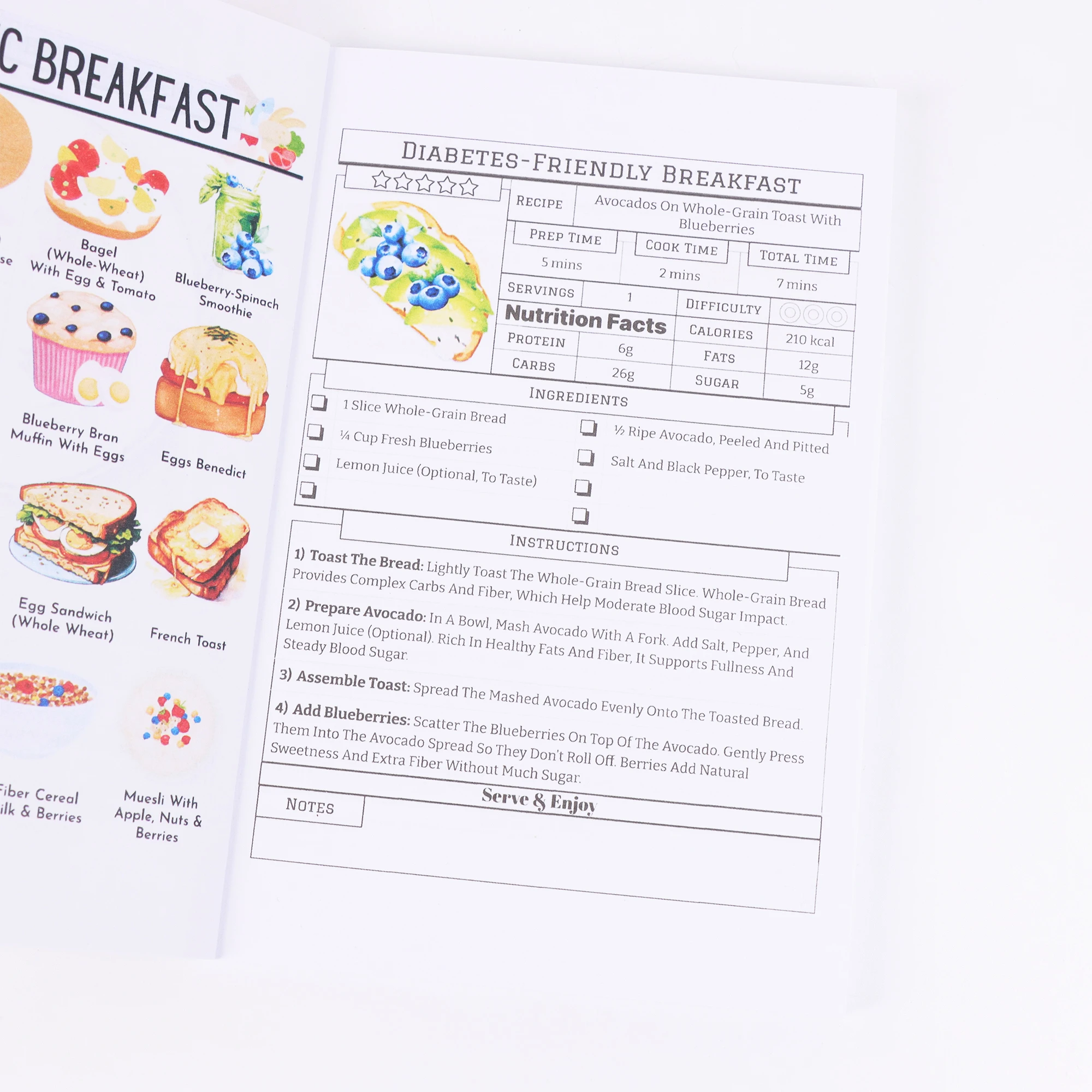 Healthy Food List | Low-Carb Blood Sugar Meal Planner with Recipes - Glycemic Chart for Shopping List Dining Nutrition Logging H