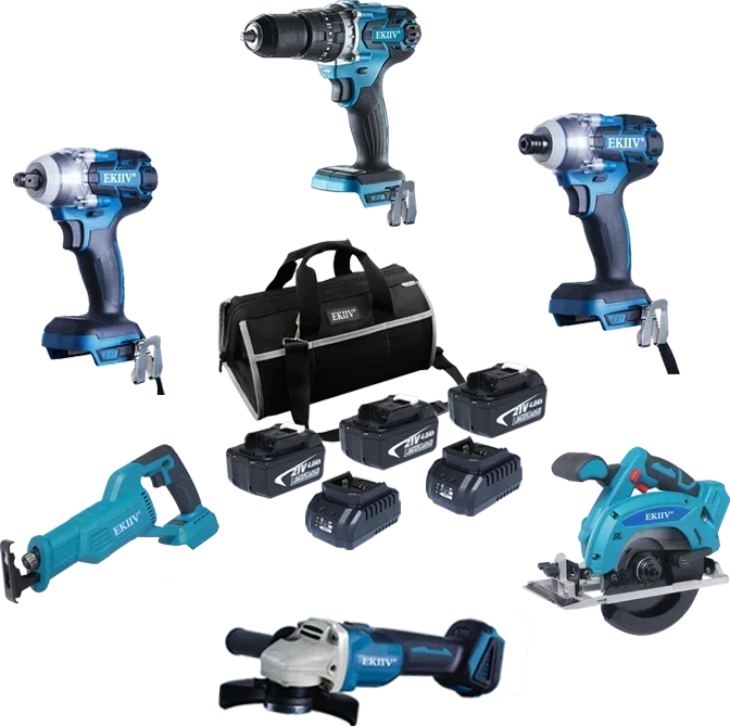 21V elektrisch gereedschap set elektrische hamer slagmoersleutel boormachine complete originele vervanging lithium-ion draadloze combokit