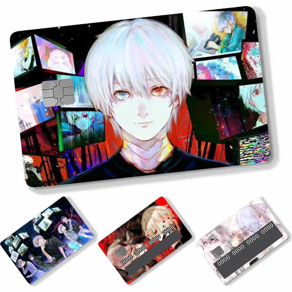 Anime T-Tokyo G-Ghoul   4pcs Credit Card Skin Stickers Suitable for Bank Debit Subway Bus Transit Pass Decorative Cover