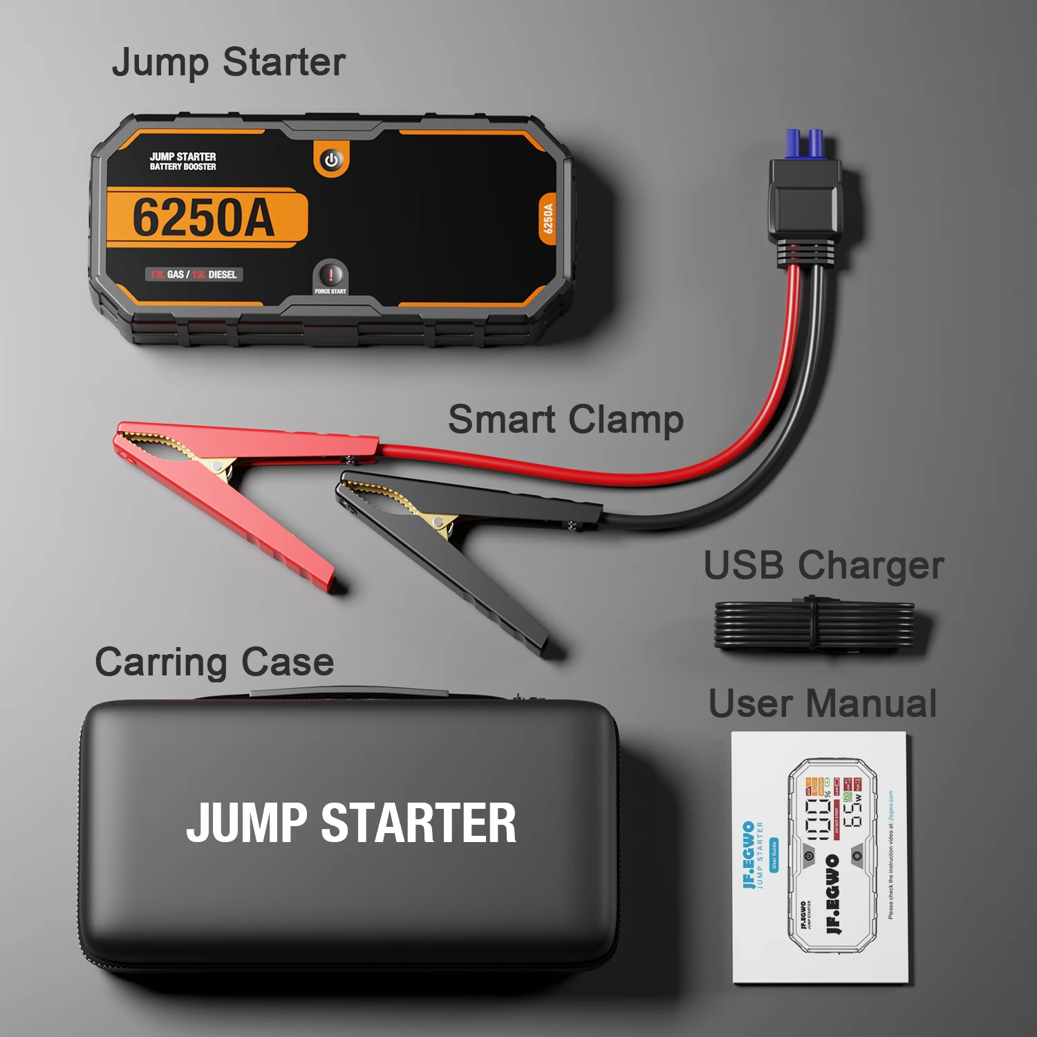 Carro 6000A Portátil 12V Jump Starter Power Bank 12V Auto Bateria Carregador Booster Dispositivo de partida