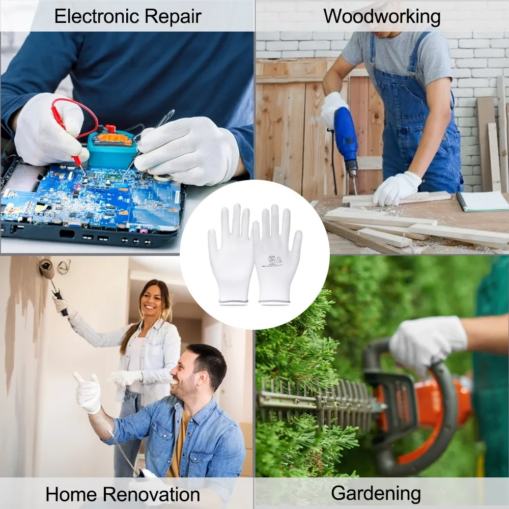 Andanda Work Gloves Economy Polyester PU Palm Dip Gloves Safety Supplies Gloves For Work Security Protection Motorcycle