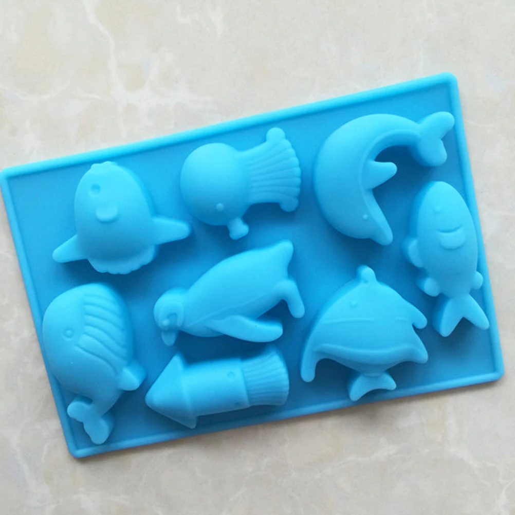 

Fish Dolphin Ice Cube Mold Creative Silicone Baking Mold For Chocolate Candy Cake Ice Jelly Diy Party Wedding Blue