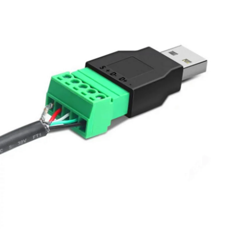 1pcs USB 2.0 Type A Male/Female to 5 Pin Screw Connector USB Jack with Shield USB2.0 to Screw Terminal Plug image 6