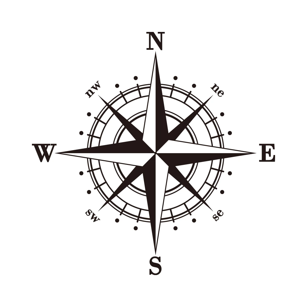 1pc Creative Compass Vinyl Sticker Waterproof Camping Decal for Motorcycle SUV Camper Van Helmet