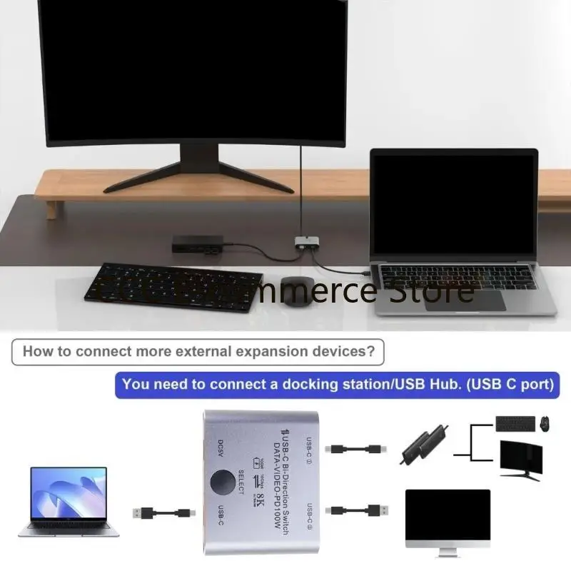 usb c switcher splitter for recivitive multidevice connectivities 4k@120Hz 8K@60Hz R58A