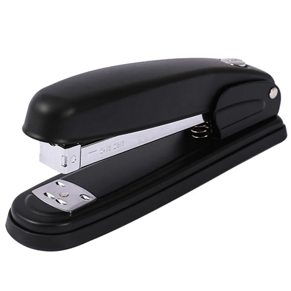 دباسة سوداء صغيرة مدمجة معدنية لسطح المكتب والمكتب والمدرسة، قفل ورقي محمول، دباسة صغيرة محمولة لمعلم الفصول الدراسية المنزلية #1