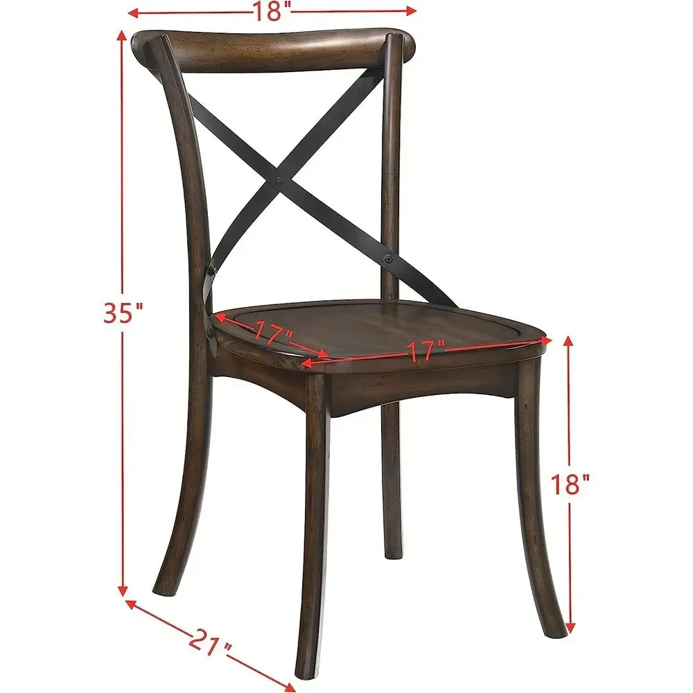 

Activity ProductSolid Oak & Black X-Back Dining Chairs, Set Of 4, Durable Wooden Chairs For Kitchen Or Dining Room