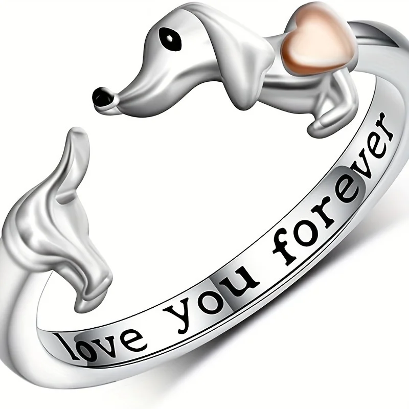 Nuovo anello regalo per ragazza affascinante con lettera aperta alla moda