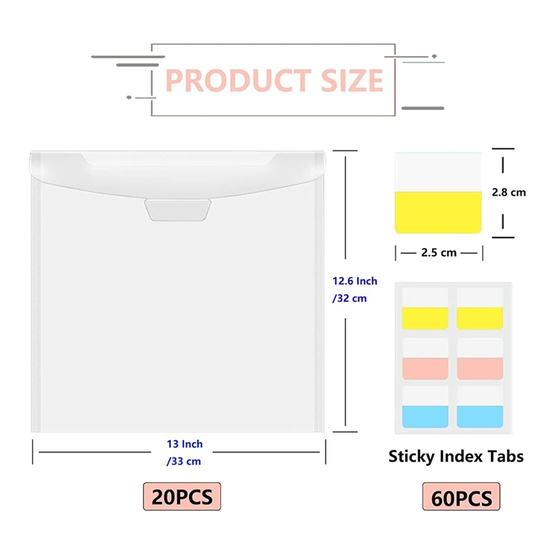 20 Stück transparente Scrap book Organizer Umschläge Aufbewahrung taschen Ärmel zur Aufbewahrung von 12x12 Zoll mit 60 Stück Etiketten aufkleber