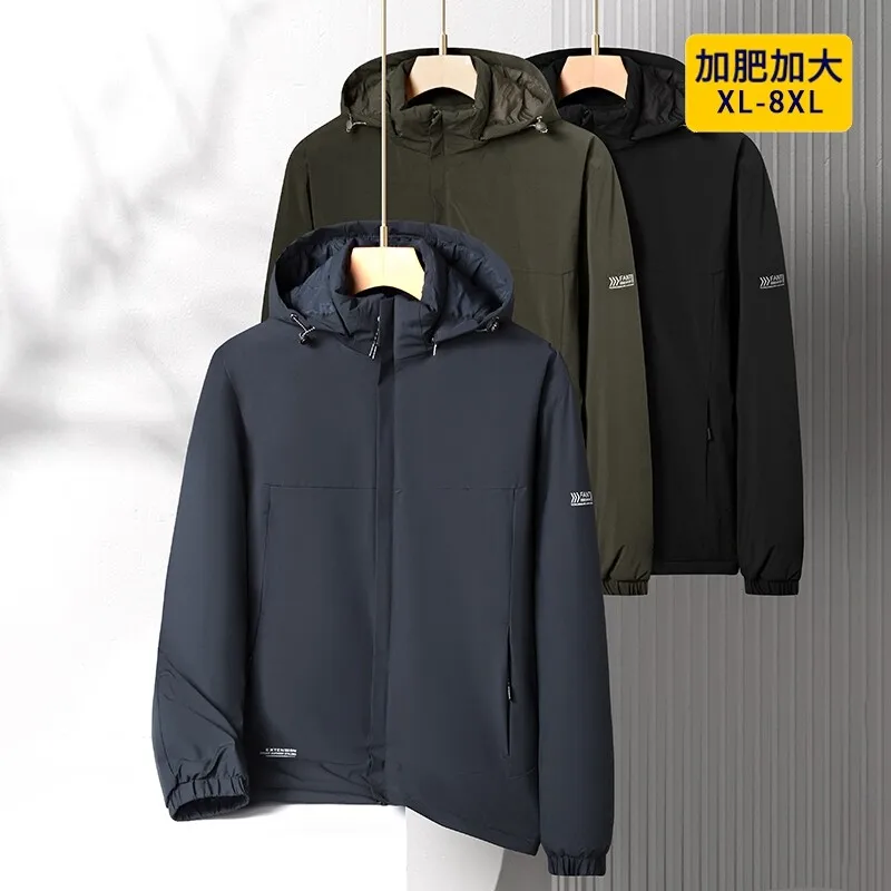 Winter Warm Hooded Jacket Men's Thick Windproof Waterproof Casual Parkas Streetwear Outdoor Sports Hiking Jackets M-8XL