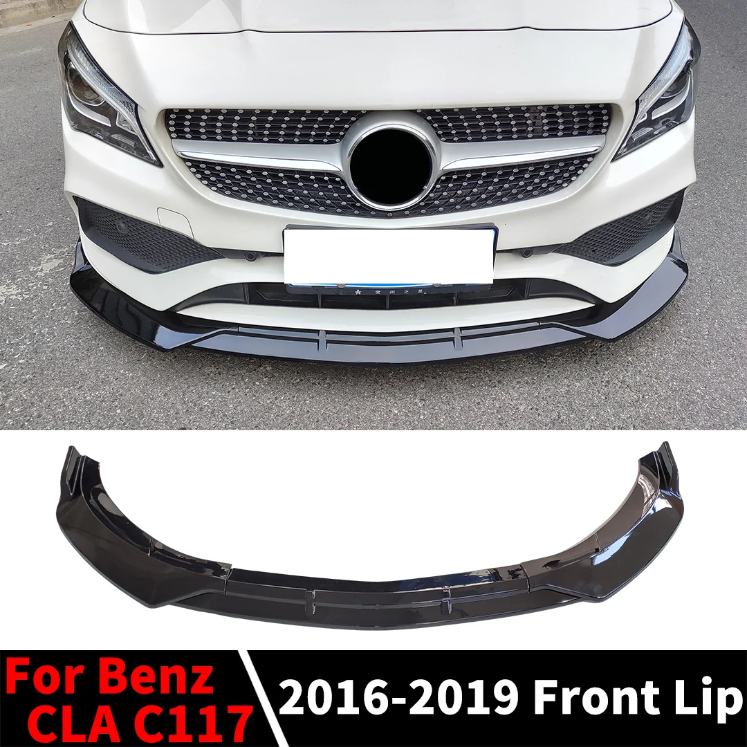 Front Diffuser Splitter Bumper Lip For Mercedes Benz CLA C117 W117 2016-2019 Like 180 200 220 260 Chin Tuning Accessories