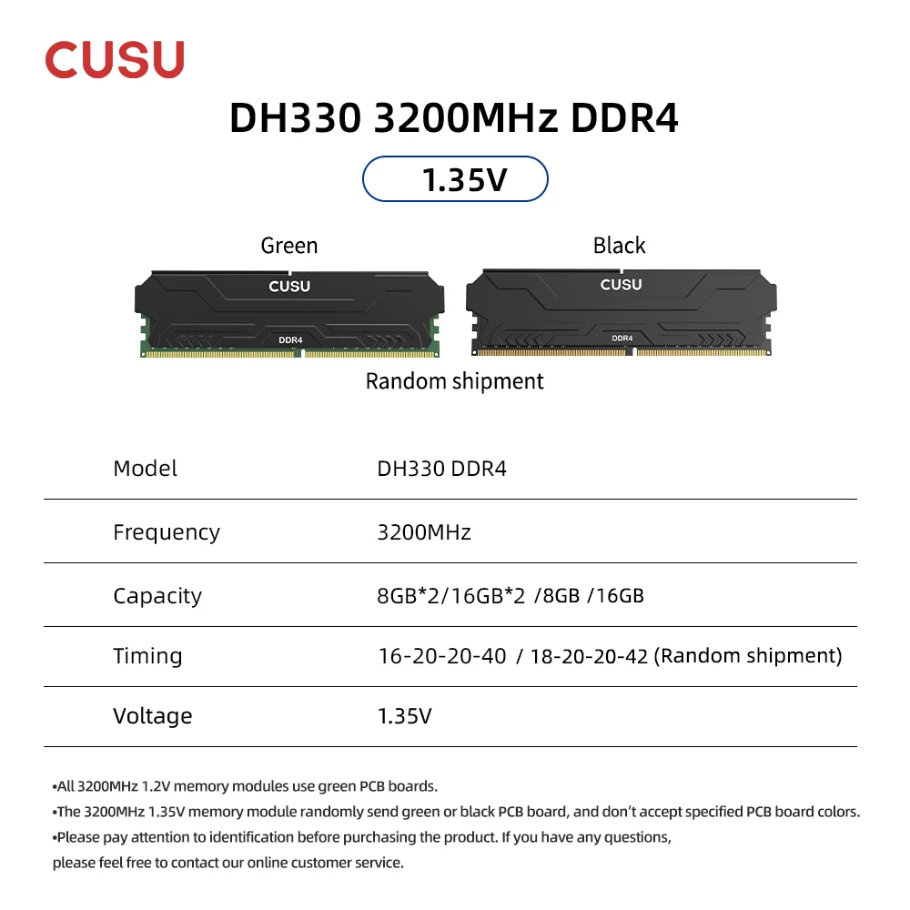 CUSU Memoria Ram DDR4 8gb 16gb 3200mhz 3600mhz DDR4 Desktop Memory
