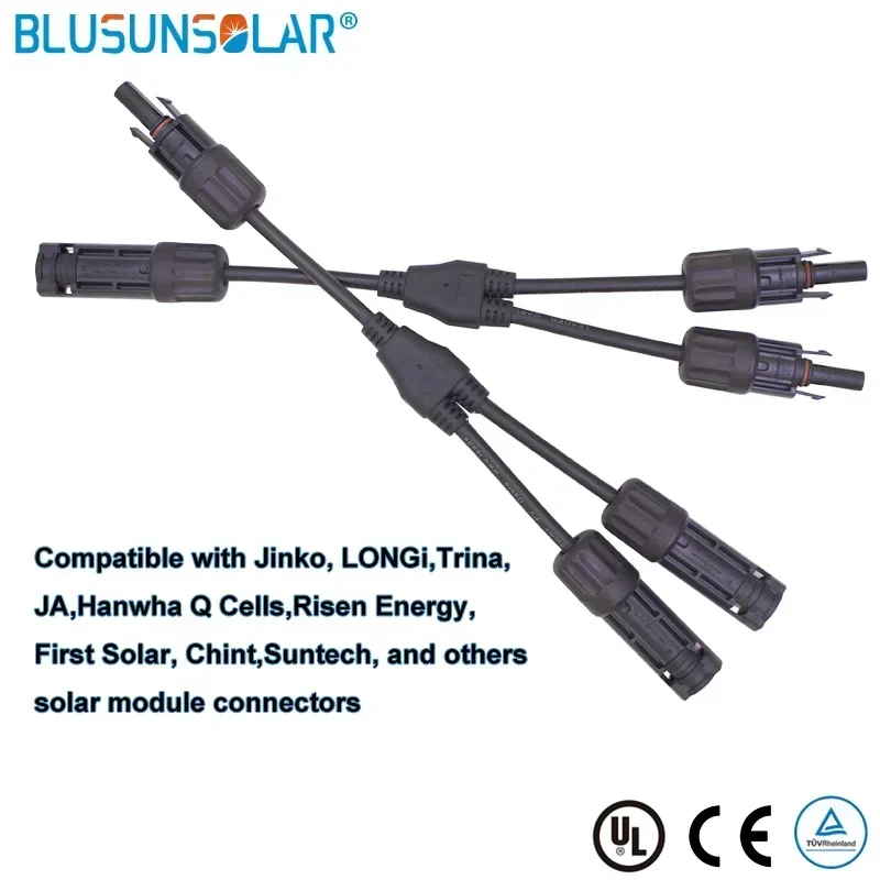 1Pair 2 in 1 Contact Y Branch Solar Parallel Connectors Panel Adaptor Compatible DC Connector for PV Solar System Special Offer