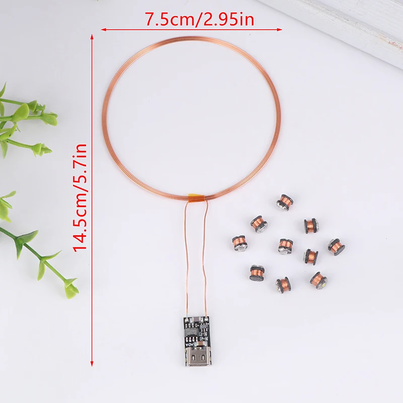 Modelos de módulo LED alimentado por indução sem fio 5V mais luzes sem transmissor de modificação de fiação + 10 receptores