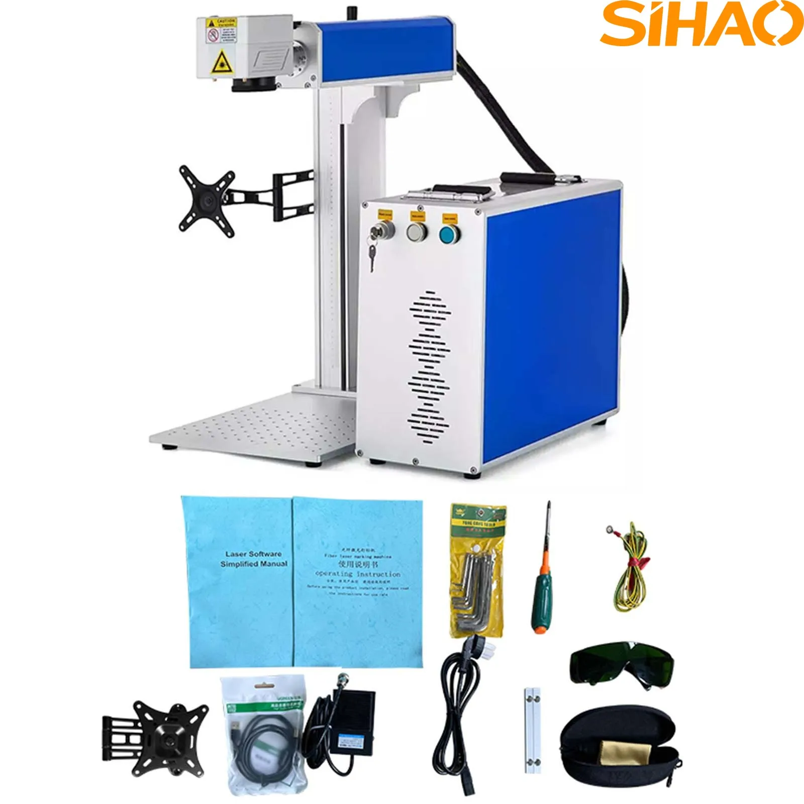 SIHAO 30/50W Laser Marking Machine Laser Engraver Metal Stainless Steel Cutting Gold Silver Ring Jewelry Engraving Machine