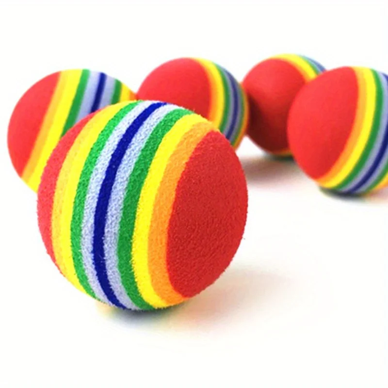 1/9 Stück Katzenspielbälle zur Selbstunterhaltung, Langeweilebekämpfung, Regenbogenfarben, Schaumstoff-Teasing-Bälle für Kätzchen, interaktive Spielzeuge, lustiges Haustiergeschenk – Detail 18