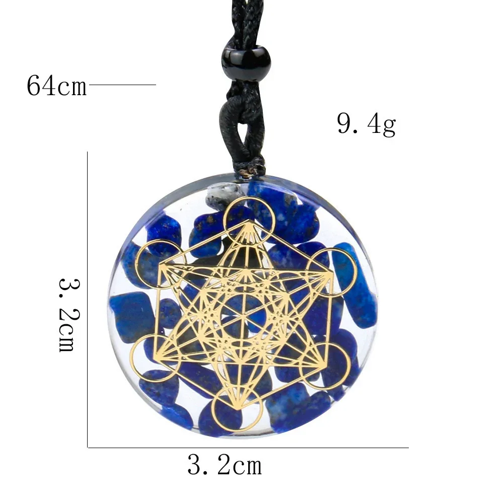 Collar de cubos de metatrón de cuarzo natural, colgante de estrella de David energética, orgona curativa, amatista, obsidiana, Chakela, Wicca, péndulo de Yoga