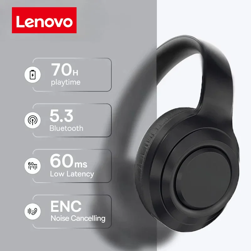Original Lenovo wireless headphones Over-ear Bluetooth earphone 5.0 foldable headset sport headphone game Fone Bluetooth earbuds