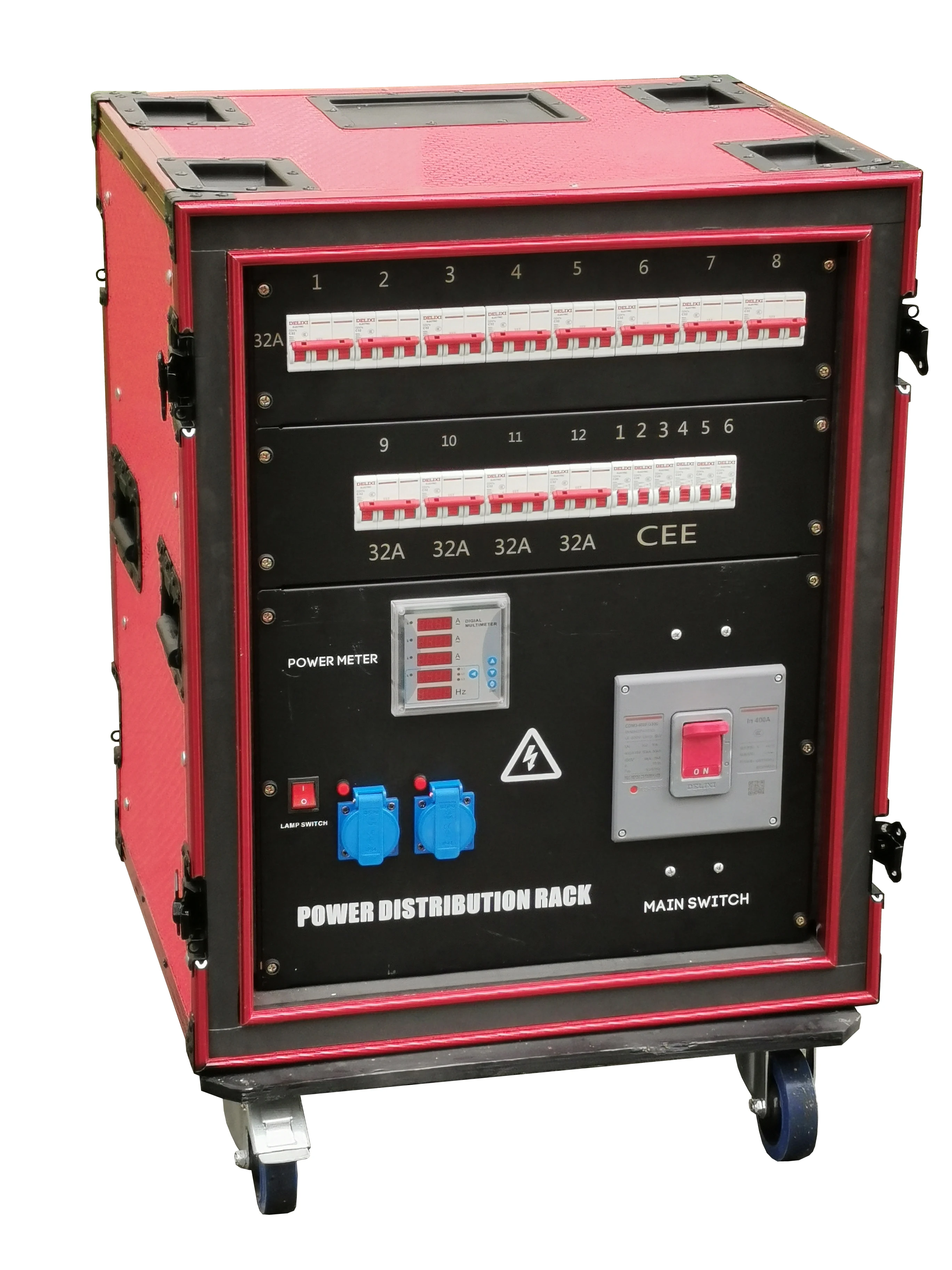 

6x 16A CEE 3pin and 12x 32A 5pin Output CEE Power Rack 400A Stage Power Distribution Box